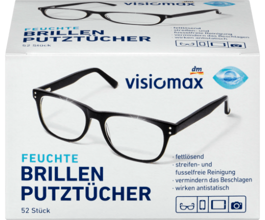 Visiomax серветки для окулярів та техніки Brillenputztucher  52шт (20)