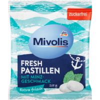 Mivolis Pastillen, Fresh Minze, zuckerfrei, 25 g цукерки 