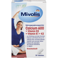 Mivolis Calcium 600+D3+K1+K2 30таблеток вітаміни 