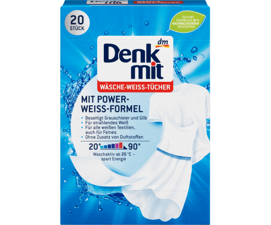 Denkmit серветки  для прання білих речей Wäsche-Weiss-Tücher 20шт (10)