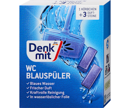 Denkmit WC-Blauspüler 1OR + 2NF 3 St Засіб для унітазу 