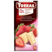 Torras шоколад №565 білий з полуницею 75г