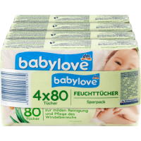 Babylove серветки вологіз алоє  80st 4*80