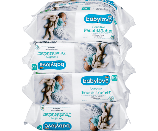 Babylove серветки вологі Sensitive 80st 