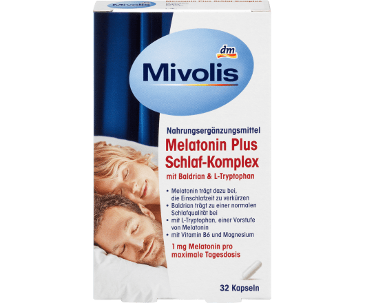 Mivolis Melatonin Plus Schlaf-Komplex 32капсул 16g вітаміни