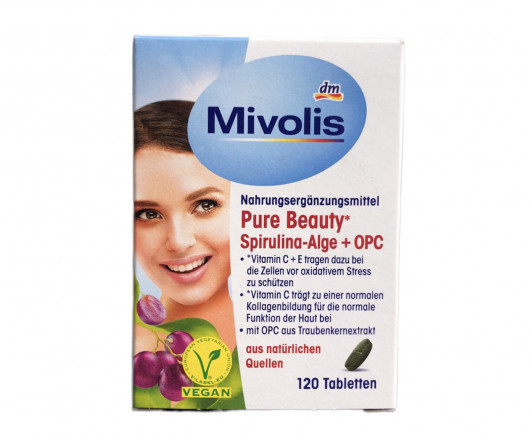 Mivolis Pure Beauty Spirulina-Alge+OPC 120tab 108g (6)