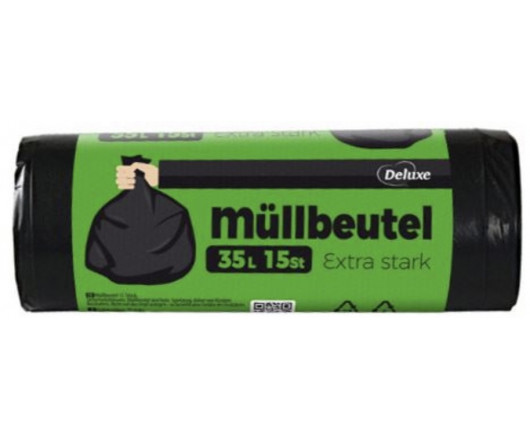 Deluxe пакети 35L/15шт для сміття (50)