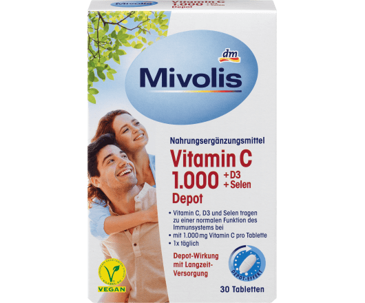 Mivolis Vitamin C 1.000 + D3 + Selen Depot 30таб 42g