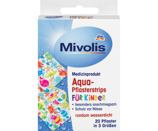 Mivolis пластир Aqua-Pflasterstrips für Kinder 20St вітаміни дитячі 