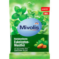 Mivolis цукерки без цукру Eukalyptus Menthol 75g (20)