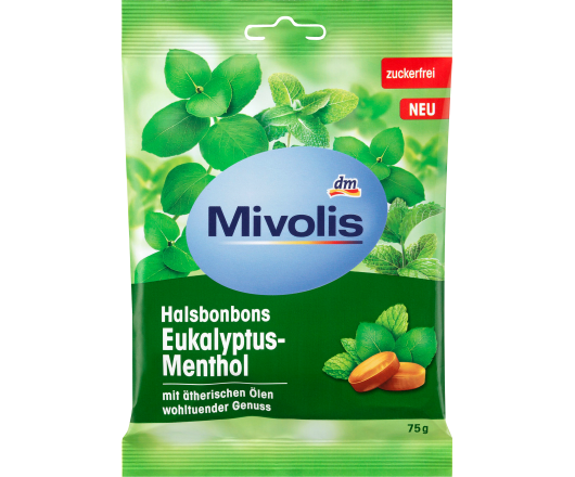 Mivolis цукерки без цукру Eukalyptus Menthol 75g (20)