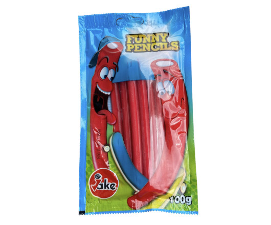 Желейні цукерки Jake Funny Pencils Веселі олівці солодка полуниця 100 г