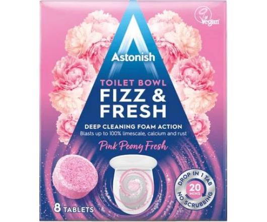 Astonish таблетки WC Fizz & Fresh для очищення аромат Півонія 8шт (12)