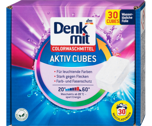 Denkmit куби для прання Colorwaschmittel Aktiv Cubes 30п (10)
