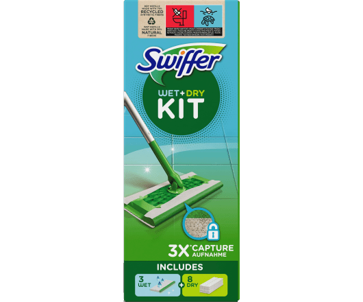 Swiffer  набір для миття підлоги швабра 3 wet + 8 dry