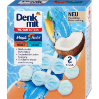 Підвіска для унітазу з подвійним ароматом манго-кокос Denkmit Magic Twist 96 г