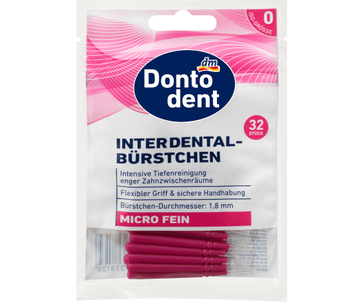 Міжзубні йоржики Dontodent (0,35 мм ISO0 рожеві), 32 шт 