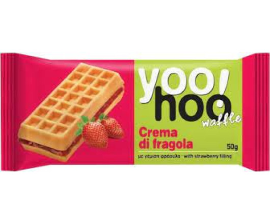 Yoo! Hoo бельгійські вафлі crema di FRAGOLA полуниця 50г 