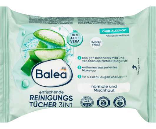 Balea серветки для зняття макіяжу Aloe Vera 25шт