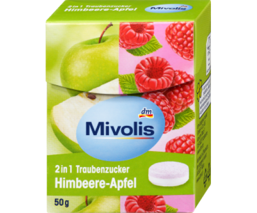 Mivolis декстроза 2в1 малина-яблуко 50г