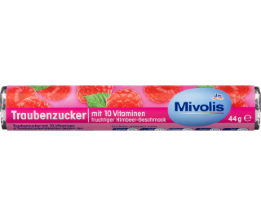 Mivolis глюкоза малинова з 10 вітамінами 44г