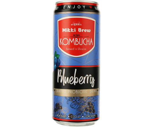 MIKKI BREW напій 330мл слабогазований комбуча Blueberry ж/б