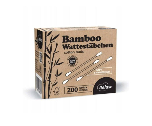 Deluxe ватні палички  Eco Bamboo 200шт