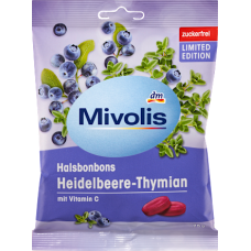 Mivolis цукерки без цукру Heidelbeere-Thymian 75g (10)
