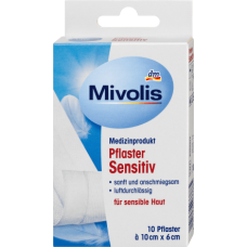 Mivolis пластир Sensitiv 10x6cm 10шт