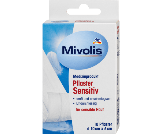 Mivolis пластир Sensitiv 10x6cm 10шт