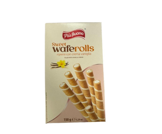 гурт трубочки Piu Buono Waffer Rolls з ванілью 02.12.25 150г (12)