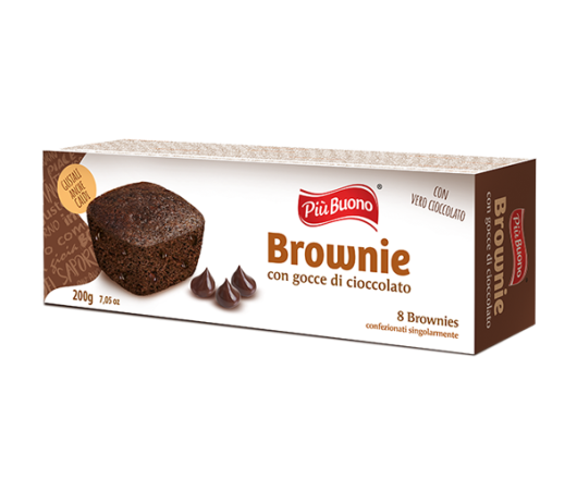 гурт брауні Piu Buono Brownie Con Gocce Di Cioccolato з шоколадною стружкою 28.11.25 200г (12)