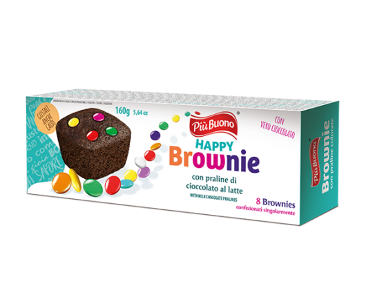 гурт брауні Piu Buono Brownie Happy Praline з шоколадом праліне 28.11.25  160г (12)