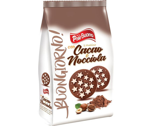 гурт печиво Piu Buono Frollino з какао та лісовим горіхом 13.01 26 250г (12)