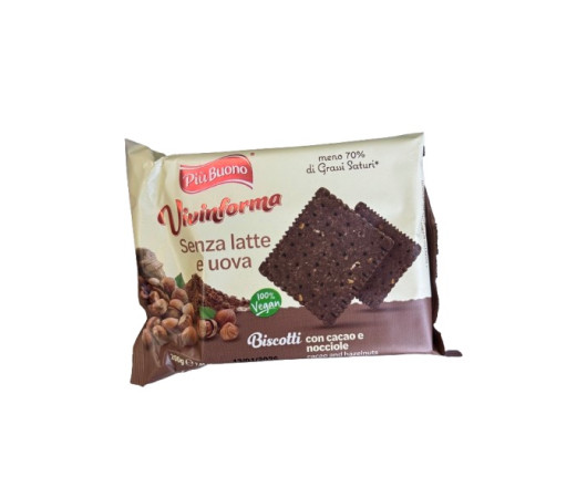 гурт печиво Piu Buono Bisco Cacao E Nocciole з какао та лісовим горіхом 13.01.26 200г (12)