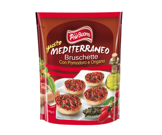 гурт брускети Piu Buono Bruschetta з томатом та орегано 03.01.26 150г (12)