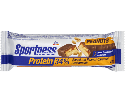 Sportness протеїновий батончик 34% Peanut смак арахісово-карамельний 40г