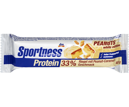 Sportness протеїновий батончик 33% Peanut white edition смак арахісово-карамельний 40г