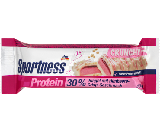Sportness протеїновий батончик 30% Crunchy смак малинового хрусту 40г