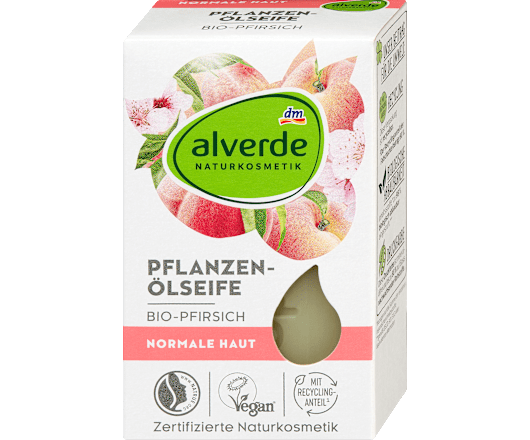 Alverde мило тверде Pflanzenölseife mit Pfirsich 100г