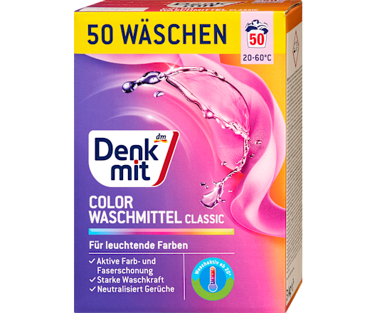 Denkmit порошок для прання Colorwaschmittel 50п 3кг