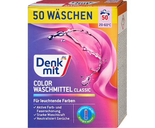Denkmit порошок для прання Colorwaschmittel, 50п