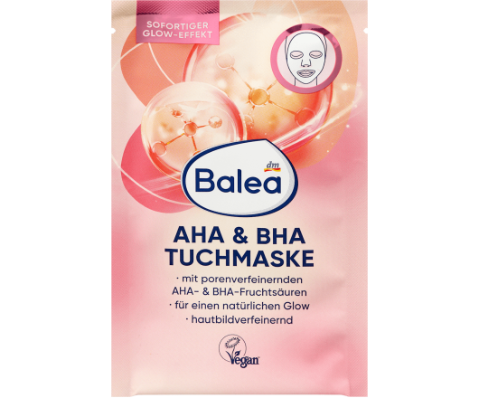 Balea маска для обличчя тканинна Tuchmaske AHA & BHA  1шт