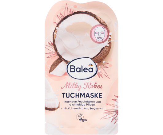 Balea маска для обличчя тканинна Tuchmaske Milky Kokos 1шт